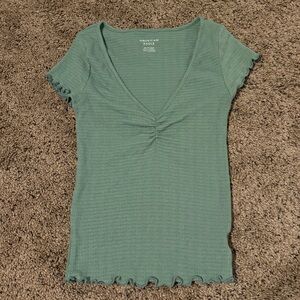 American Eagle Cinch Front Hey Baby T-Shirt